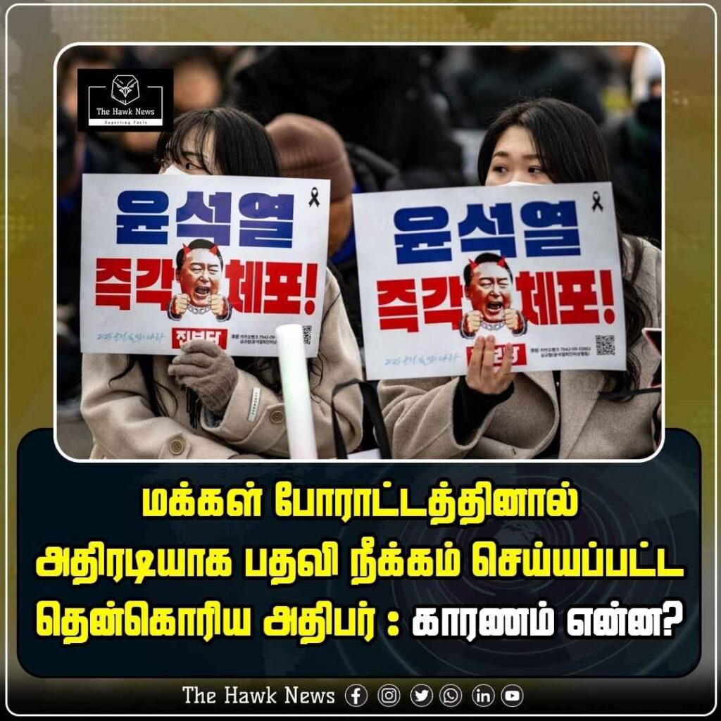 மக்கள் போராட்டத்தில் பதவி இழந்த தென் கொரிய அதிபர்! காரணம்